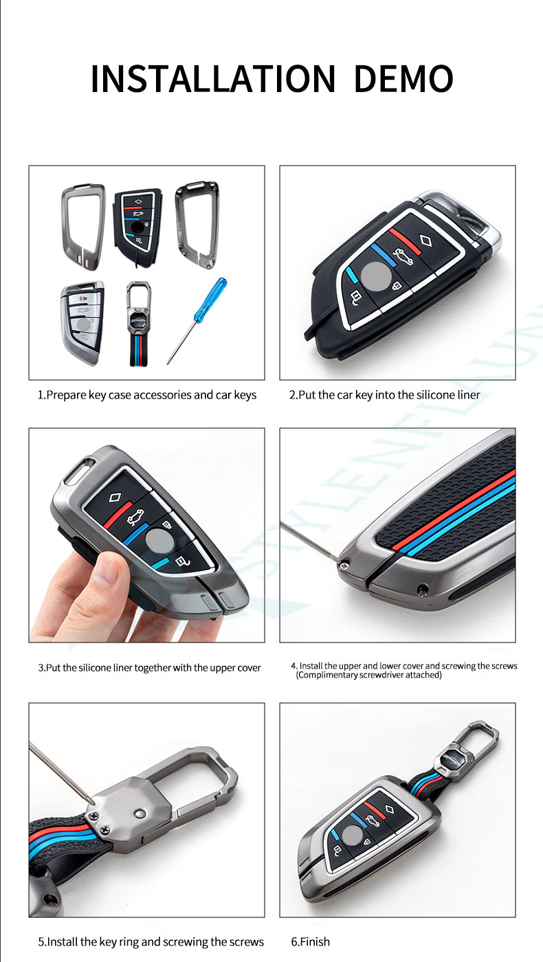 CADILLAC 2015-2019 Escalade | CTS | SRX | XT4 | XT5 | XT6 | XTS | ATS Luxury Premium Metal Smart Car Key Cover Key Case With Key Chain( 5 buttons )