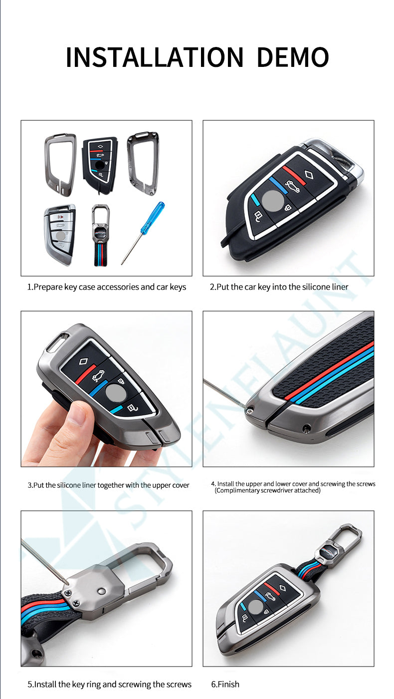 Jetour T2 Luxury Premium Metal Smart Car Key Cover Key Case With Key Chain ( 4 buttons )