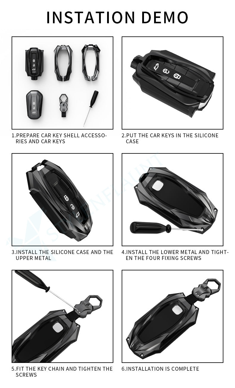 Subaru Outback 2025 | Forester 2025 | Crosstrek 2025 Luxury Premium Beast Metal Smart Car Design Key fob Cover Key Case With Key Chain ( 3 buttons )