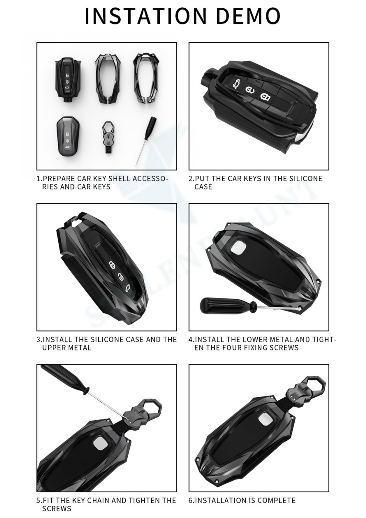 Hyundai i20 2024 | Verna Old Luxury Premium Protector Series Metal Black Soft Sillcon Smart Car Key Cover Key Case With Key Chain ( 3 button )