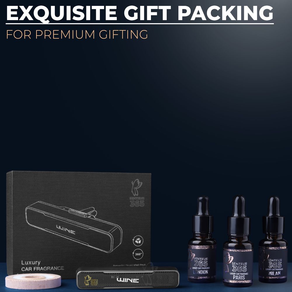 STYLENFLAUNT Senteur 365 Wine – Premium Car AC Vent Clip Perfume | Long-Lasting Luxury Car Air Freshener (Up to 1 Year) | Ideal Personal & Corporate Gift
