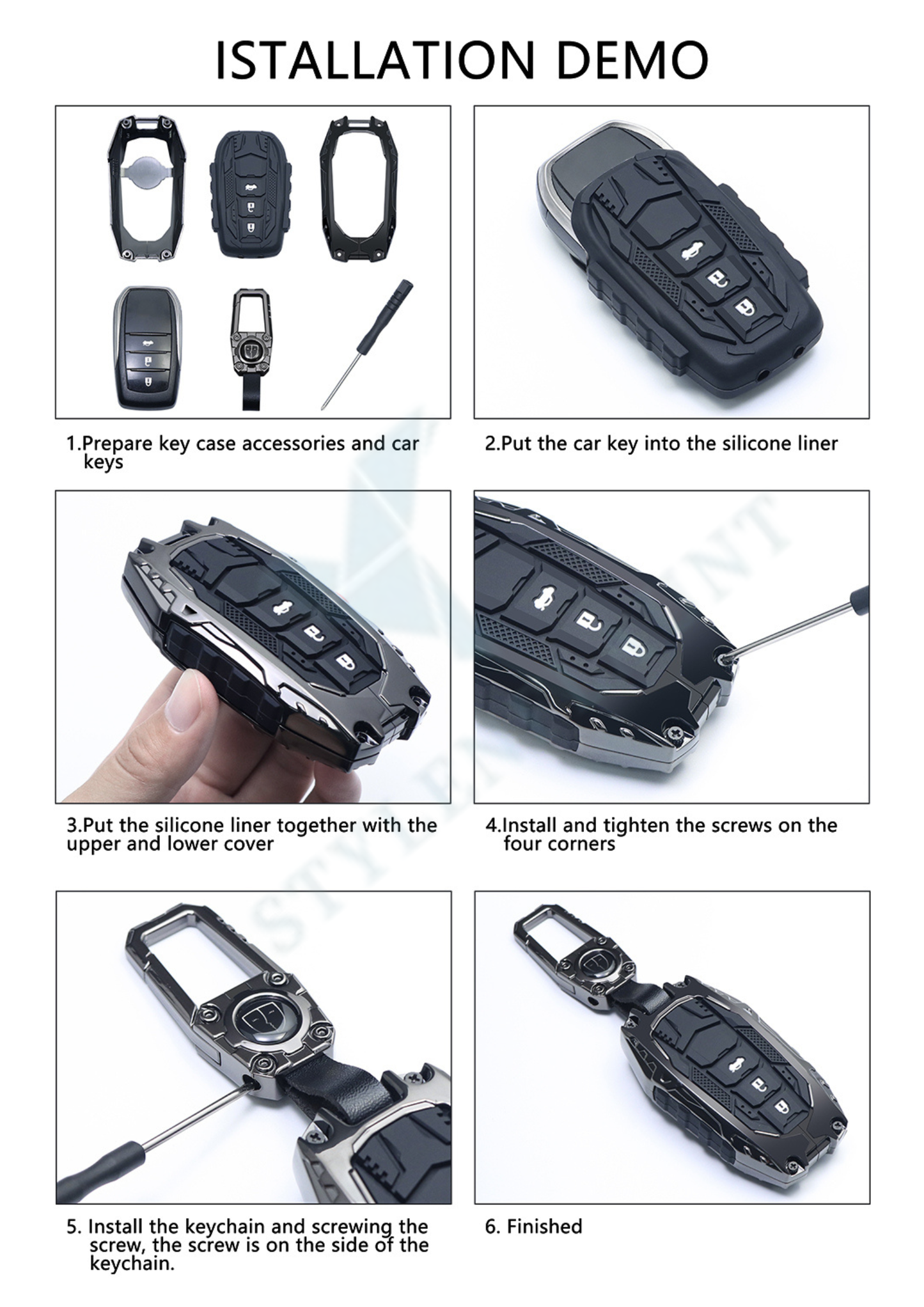 Jaguar F- face ( 2015-2020 ) Luxury Premium Transformer Series Metal Black Soft Sillcon Smart Car Key Cover Key Case With Key Chain ( 5 Button )