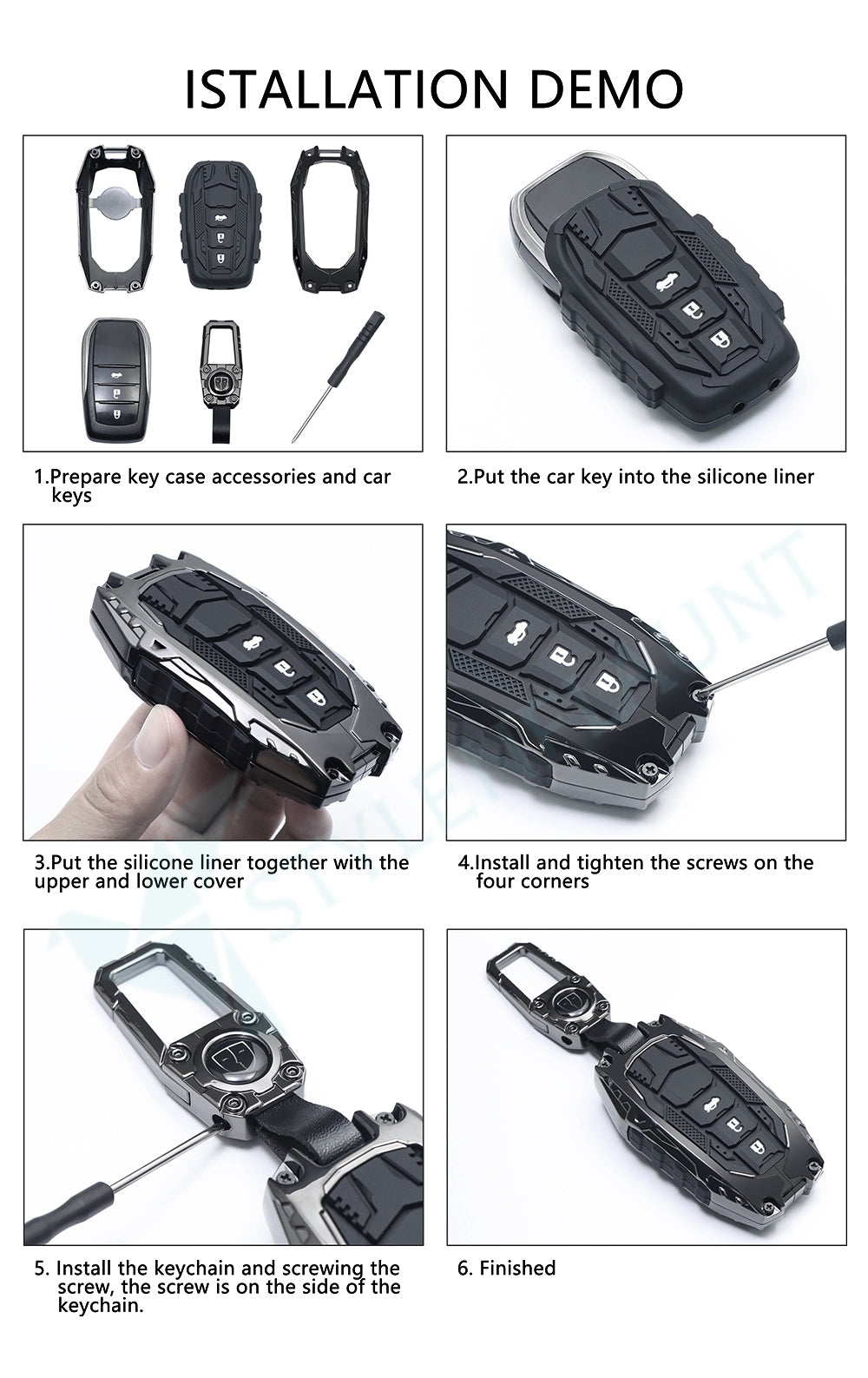 Mahindra XEV 9e and BE 6 Luxury Premium Transformer Series Metal Black Soft Sillcon Smart Car Key Cover Key Case With Key Chain ( 6 Button )