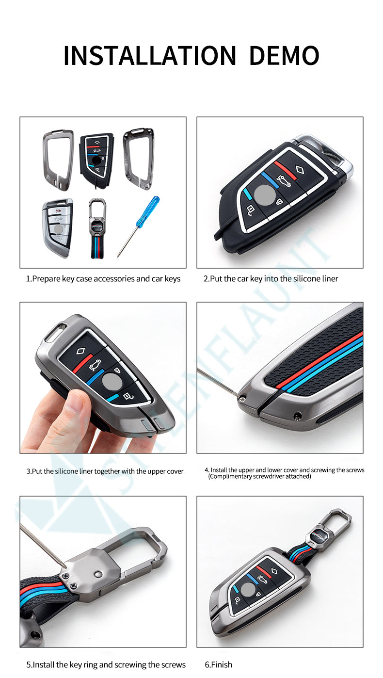 TATA Curve EV Luxury Premium Metal Smart Car Key Cover Key Case With Key Chain( 4 buttons )