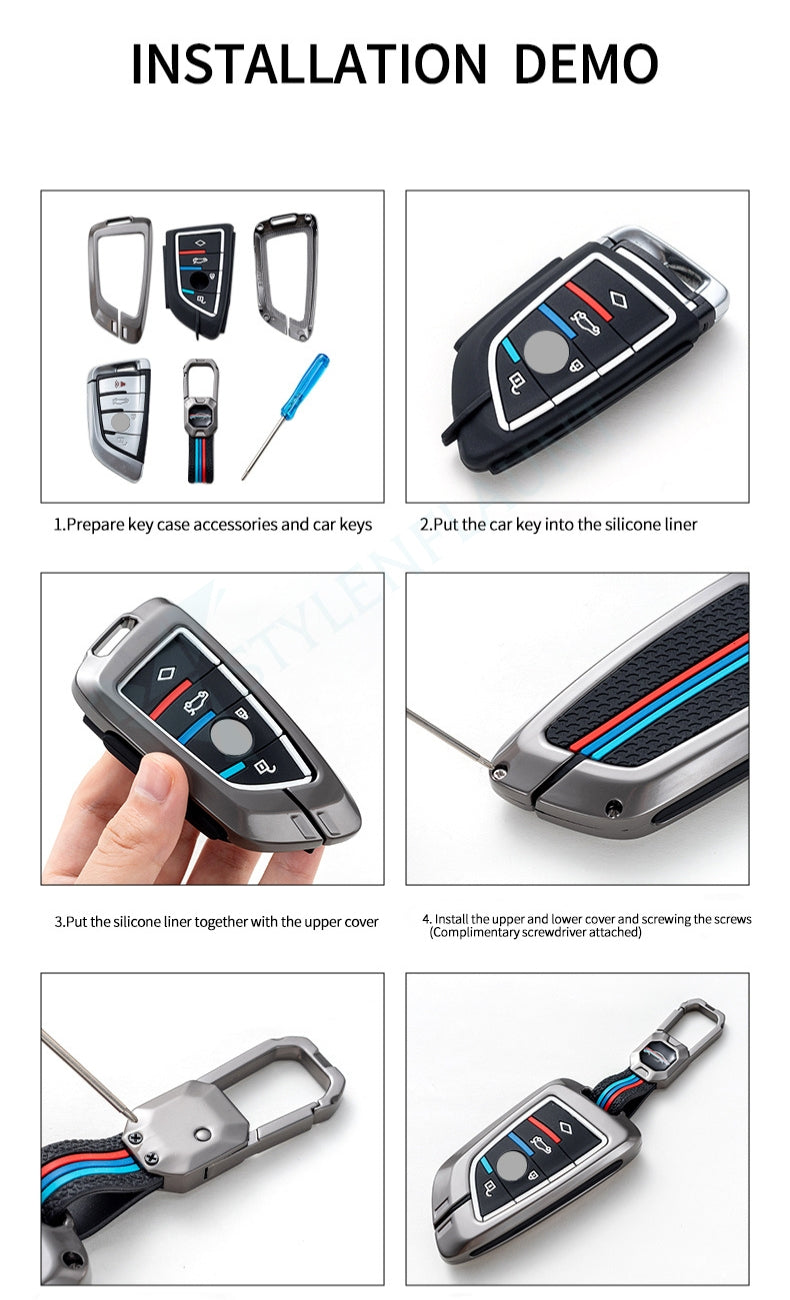 Land Rover Range Rover Velar| Defender &| Discovery Sport Luxury Premium Metal Smart Car Key Cover Key Case With Key Chain ( 5 buttons)