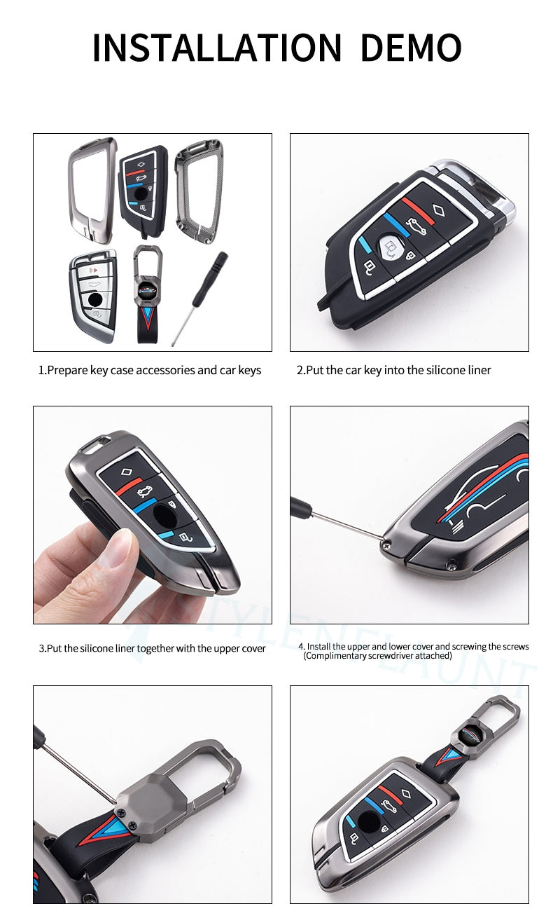 Suzuki Grand Vitara | Baleno | XL | Brezza | Jimmy | Ertiga | Fronx | Victoris Racing Car Style Luxury Premium Car Key Case Key Cover(2 buttons)