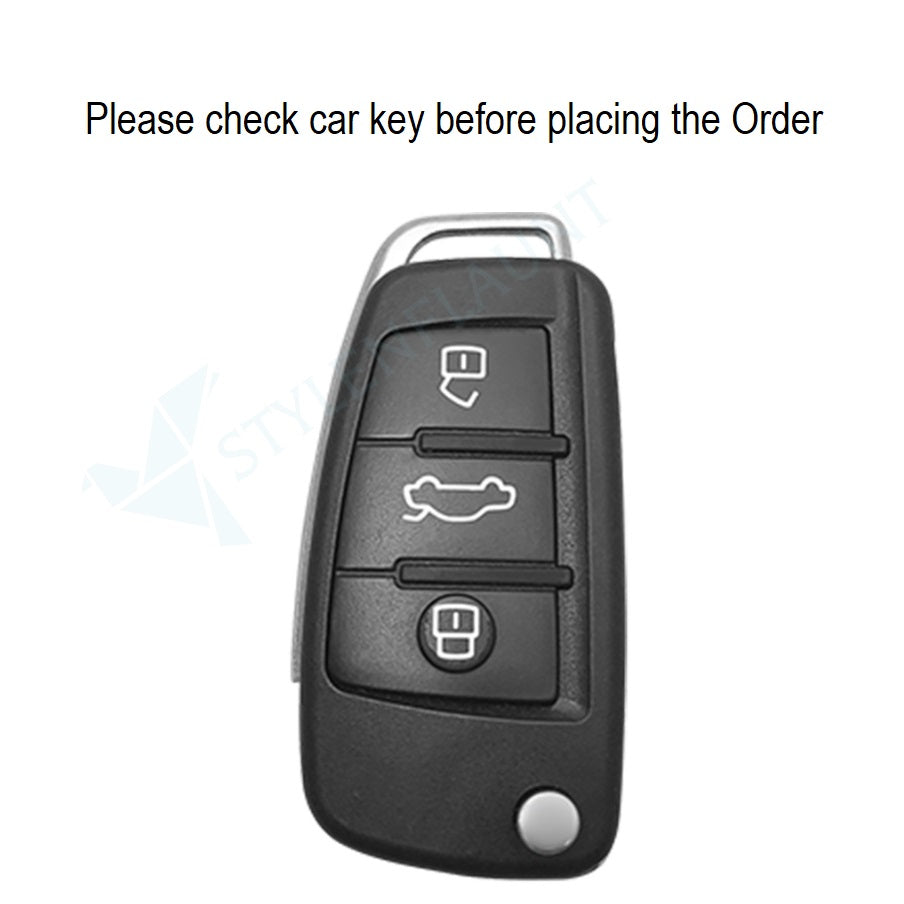 Audi Q3 Flipkey Luxury Premium Beast Metal Smart Car Design Key Cover Key Case With Key Chain (3 buttons)