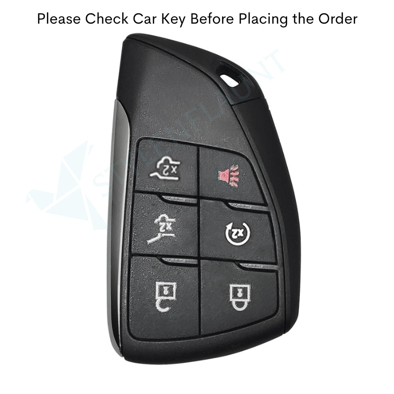 CHEVROLET Tahoe 2021-25 Luxury Premium Transformer Series Metal Black Soft Sillcon Smart Car Key Cover Key Case With Key Chain (6 buttons)