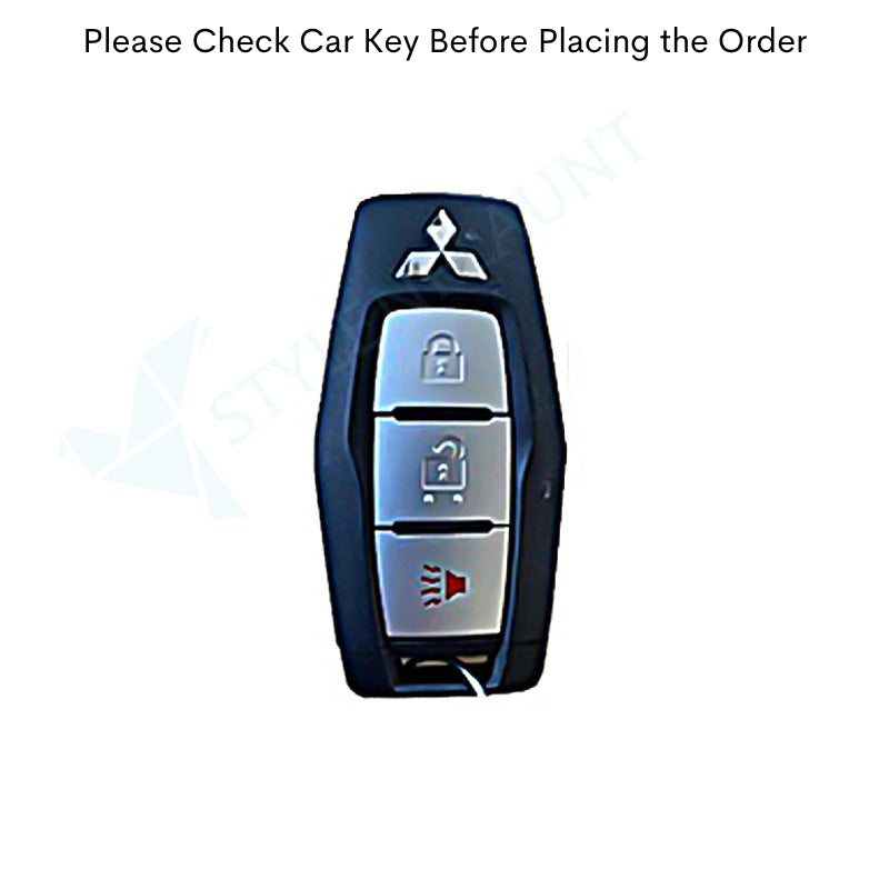 Mitsubishi Outlander Luxury Premium Beast Metal Smart Car Design Key Cover Key Case With Key Chain (3 buttons)