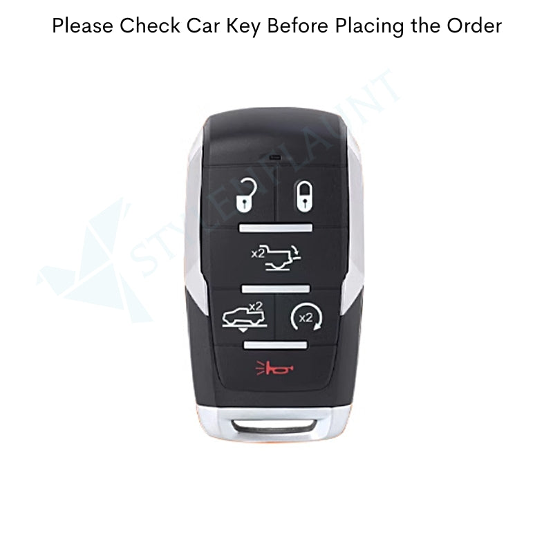 Ram 1500 Luxury Premium Beast Metal Smart Car Design Key Cover Key Case With Key Chain (5 buttons)
