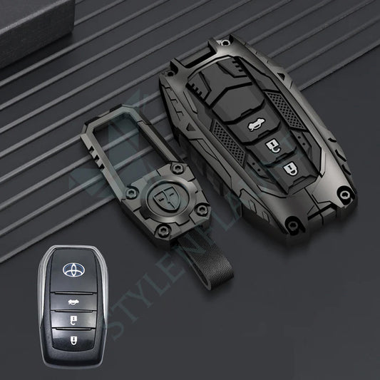 Suzuki Invicto Luxury Premium Transformer Series Metal  Black Soft Sillcon Smart Car Case Key Case With Key Chain (3 Button)