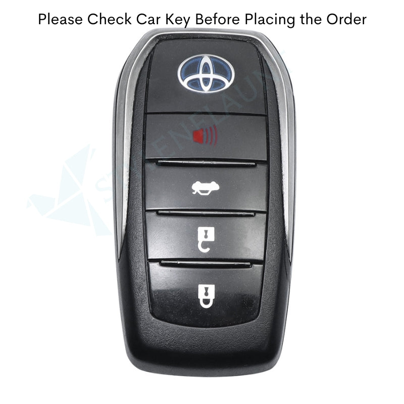 Toyota Land Crushier 2024|Tundra SR5 2025|Grand Highlander 2025|Tacoma 2025|Corolla 2025|Camry 2025 Luxury Premium Transformer Series Metal Black Soft Sillcon Smart Car Key Cover Key Case With Key Chain (4 buttons)