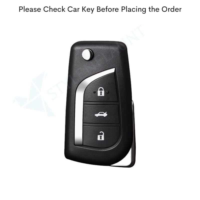 Toyota Fortuner | Tundra | Highlander | Corolla | CHR | Camry | Rav4 | Innova Crysta | Flipkey Luxury Premium Beast Metal Smart Car Design Key Cover Key Case With Key Chain (3 buttons) FlipKey