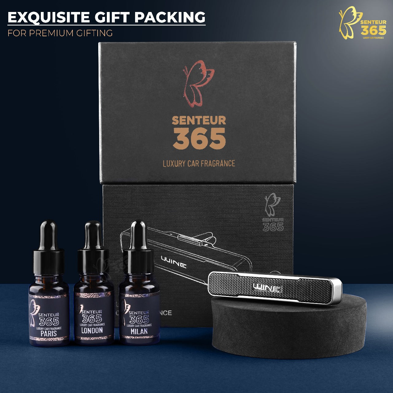 STYLENFLAUNT Senteur 365 Wine – Premium Car AC Vent Clip Perfume | Long-Lasting Luxury Car Air Freshener (Up to 1 Year) | Ideal Personal & Corporate Gift