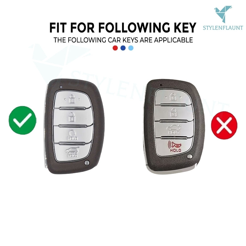 Hyundai Creta 2024 | Alcazar | Creta 2025 EV | Luxury Premium Beast Metal Smart Car Design Key Cover Key Case With Key Chain ( 4 buttons ) Not Compatible With Creta 2020-2023