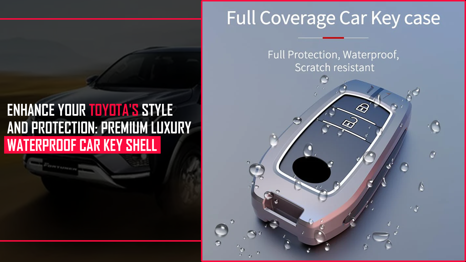 Toyota Fortuner & Hycross Innova Key Shell - Waterproof & Fluorescent ...