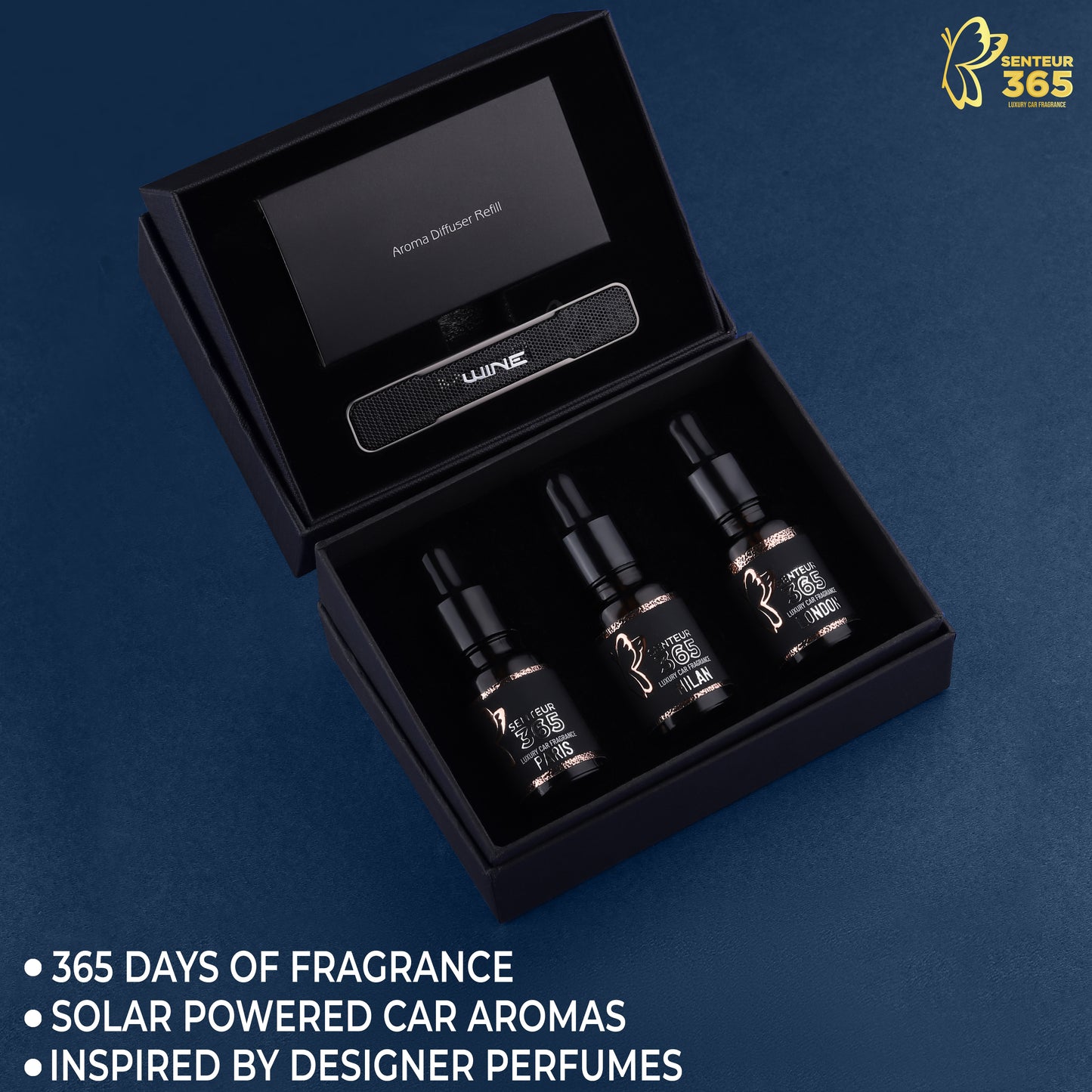 STYLENFLAUNT Senteur 365 - Wine Luxury Car Fragrance | Premium Ac Vent Clip Car Perfume with 1 Year Fragrance, Long Lasting Luxury Car Air Freshener for Car Ac vent | Premium Gift Item for personal and Corporate gifting