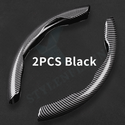 STYLENFLAUNT Universal ABS Carbon Fiber Texture Steering Wheel Grip Cover for All Car Models Safe Non-Slip Car Interior Accessory long lasting print Comfortable Grip Steering Wheel Protector