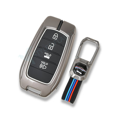 TOYOTA Land Crushier 2024 | Tundra SR5 2025 | Grand Highlander 2025 |Tacoma 2025 | Corolla 2025 | Camry 2025 Luxury Premium Metal Smart Car Key Cover Key fob Case With Key Chain ( 4 buttons )