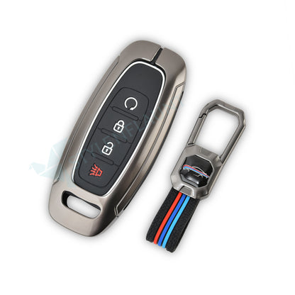 Nissan Rouge | Sentra | Pathfinder | Kicks | Ariya 2025 Luxury Premium Metal Smart Car Key Cover Key Case With Key Chain ( 4 buttons