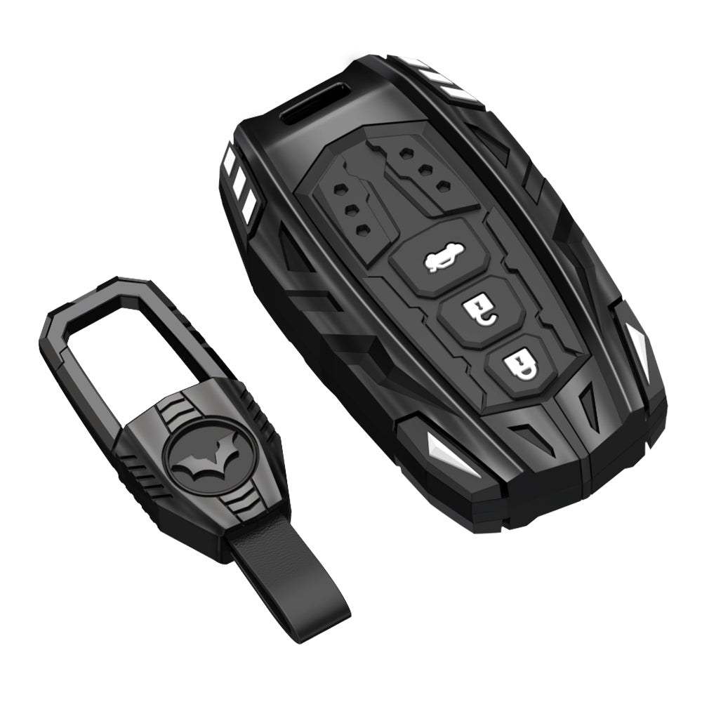 Toyota Fortuner | Hycross Innova | Camry Hybrid 2026 Screwless Series Metal Soft Sillcon Smart Car Key Cover With Key Chain ( 3 Button ) - Design Patent Pending - Copying Prohibited