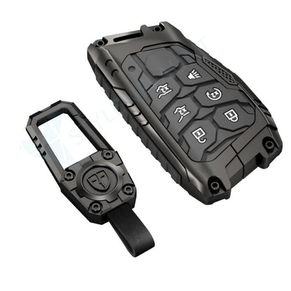 GMC Hummer EV | Yukon Denali 2025 Luxury Premium Transformer Series Metal Black Soft Sillcon Smart Car Key Cover Key Case With Key Chain (6 buttons)