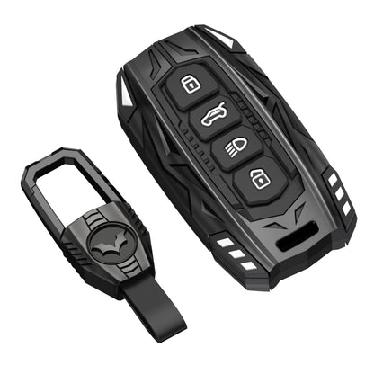 Tata Sierra Adventure, Accomplished, Curve Ev, Harrier Ev Adventure & Fearless Screwless Series Metal Soft Sillcon Smart Car Key Cover ( 4 Button-Top ) - Design Patent Pending - Copying Prohibited