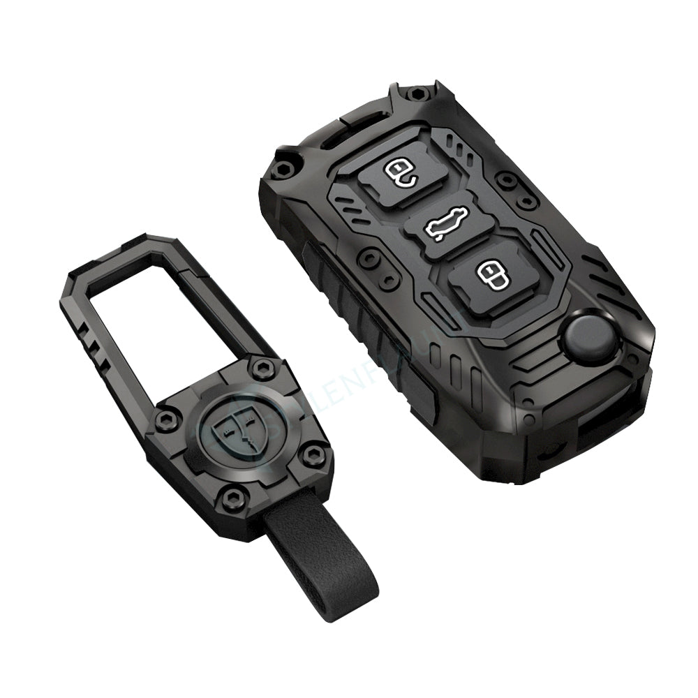 Volkswagen Jetta | Vento | Polo | Ameo 3 Luxury Premium Transformer Series Car Key Cover Key Case With Key Chain ( 3 Button Flipkey)