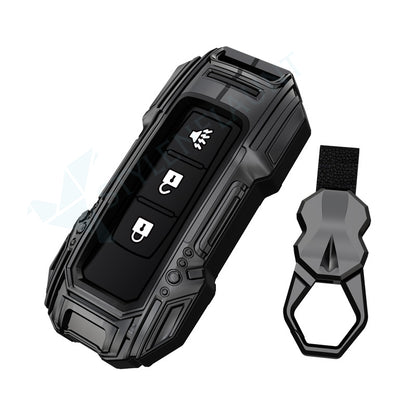 Mitsubishi Outlander Luxury Premium Beast Metal Smart Car Design Key Cover Key Case With Key Chain (3 buttons)