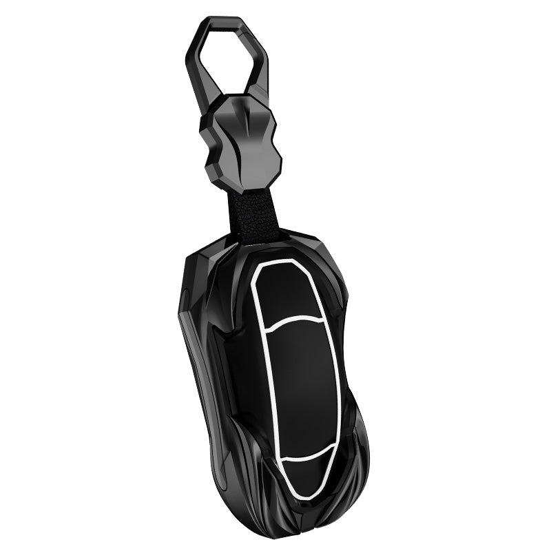 Tesla model X Luxury Premium Beast Metal Smart Car Design Key Cover Key Case With Key Chain