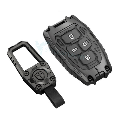 Tata Punch | Nexon | Harrier | Safari | Altroz | Tigor Luxury Premium Transformer Series Metal Key Cover With Key Chain ( 4 buttons )