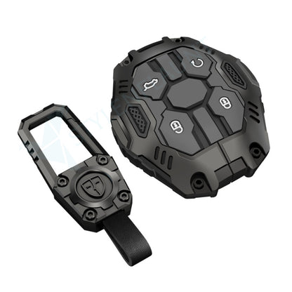 Jetour Dashing Luxury Premium Transformer Series Metal Black Soft Sillcon Smart Car Key Cover Key Case With Key Chain (4 buttons)
