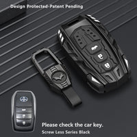 Toyota Fortuner | Hycross Innova | Camry Hybrid 2026 Screwless Series Metal Soft Sillcon Smart Car Key Cover With Key Chain ( 3 Button ) - Design Patent Pending - Copying Prohibited