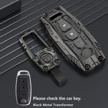 NISSAN NEW MAGNITE 2025 Luxury Premium Transformer Series Metal Smart Car Design Key Cover Key Case With Key Chain ( 3 buttons )