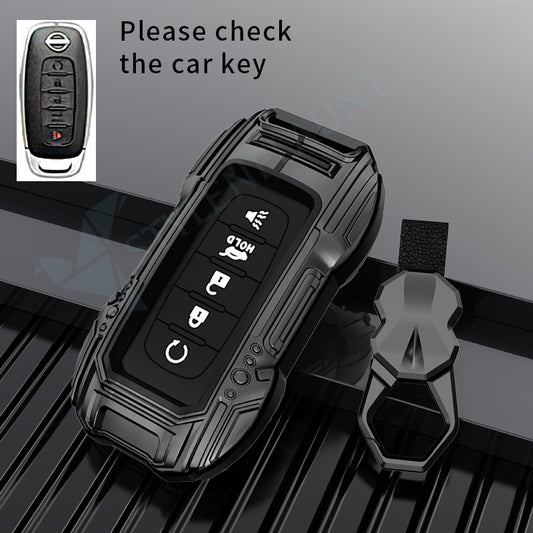 Nissan Patrol 2025 | Sentra 2025 | Rogue 2025 | Pathfinder 2025 Luxury Premium Beast Metal Smart Car Design Key Cover Key Case With Key Chain (5 buttons)