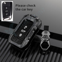 Skoda Kushaq |  Slavia | Kylaq Luxury Premium Beast Metal Smart Car Design Key Cover Key Case With Key Chain ( 3 buttons ) FlipKey