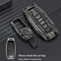 Nissan Patrol 2025| Sentra 2025|Rogue 2025|Pathfinder 2025 Luxury Premium Transformer Series Metal Black Soft Sillcon Smart Car Key Cover Key Case With Key Chain (5 buttons)