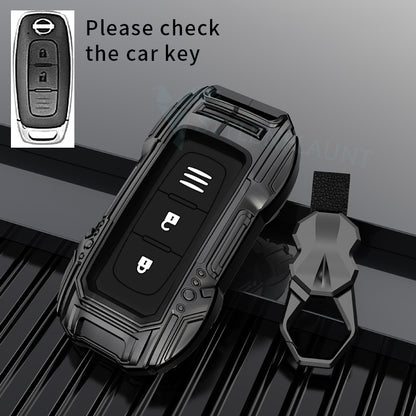 NISSAN NEW MAGNITE 2024 Luxury Premium Beast Series Metal Smart Car Design Key Cover Key Case With Key Chain ( 2 buttons )