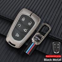 CADILLAC 2015-2019 Escalade | CTS | SRX | XT4 | XT5 | XT6 | XTS | ATS Luxury Premium Metal Smart Car Key Cover Key Case With Key Chain( 5 buttons )
