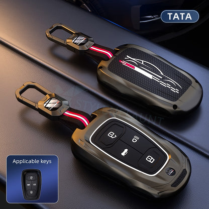 Tata Safari | Harrier | Punch | Nexon | Altroz | Racing Car Style Luxury Premium Car Key Case Key Cover ( 4 Button )