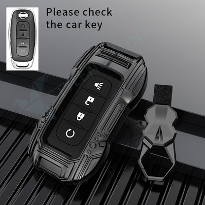 Nissan Rouge | Sentra | Pathfinder | Kicks Luxury Premium Beast Metal Smart Car Design Key Cover Key Case With Key Chain (4 buttons)