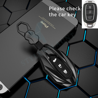 HYUNDAI i20 2026 | Verna Old Luxury Premium Protector Series Metal Black Soft Sillcon Smart Car Key Cover Key Case With Key Chain ( 3 button )