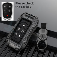 CADILLAC 2015-2019 Escalade | CTS | SRX | XT4 | XT5 | XT6 | XTS | ATS Luxury Premium Beast Metal Smart Car Design Key Cover Key Case With Key Chain ( 5 buttons )