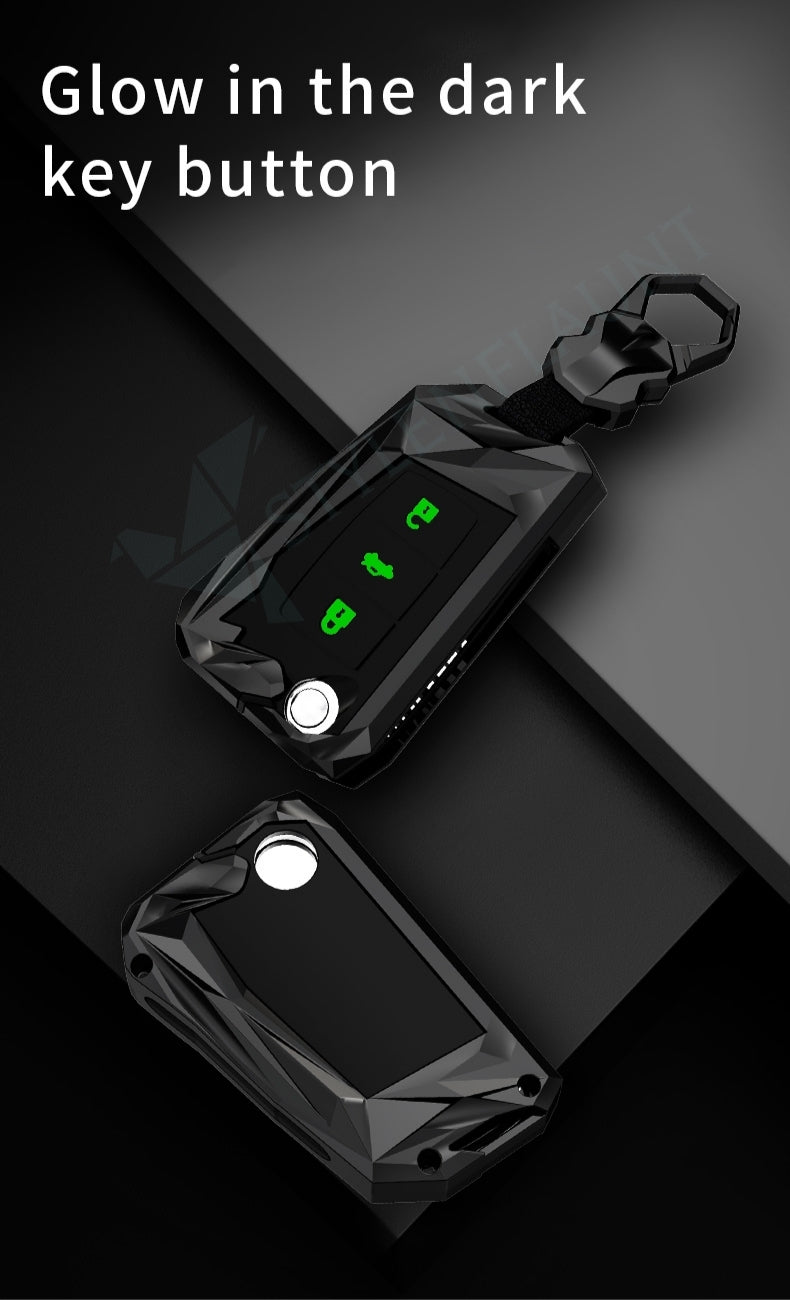 STYLENFLAUNT Waterproof New Protector Series Soft Silicon Car Case Holder Keychain & Full Protection 3 Button Metal Smart Car Key Cover for Skoda Kylaq | Kushaq | Slavia
