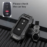 Toyota Land-cruiser Luxury Premium Beast Metal Smart Car Design Key Cover Key Case With Key Chain ( 3 buttons )