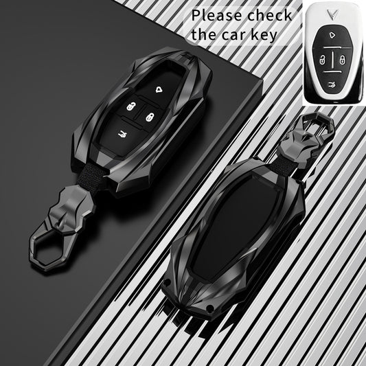 Vinfast Vf 6 Protector Series (P) Soft Silicon Car Case Holder Keychain & Full Protection Metal Smart Car Key Cover With Key Chain