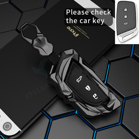 MG Hector 2023 | Windsor EV & EV PRO Protector Series (P) Soft Silicon Car Case Holder Keychain & Full Protection Metal Smart Car Key Cover With Key Chain