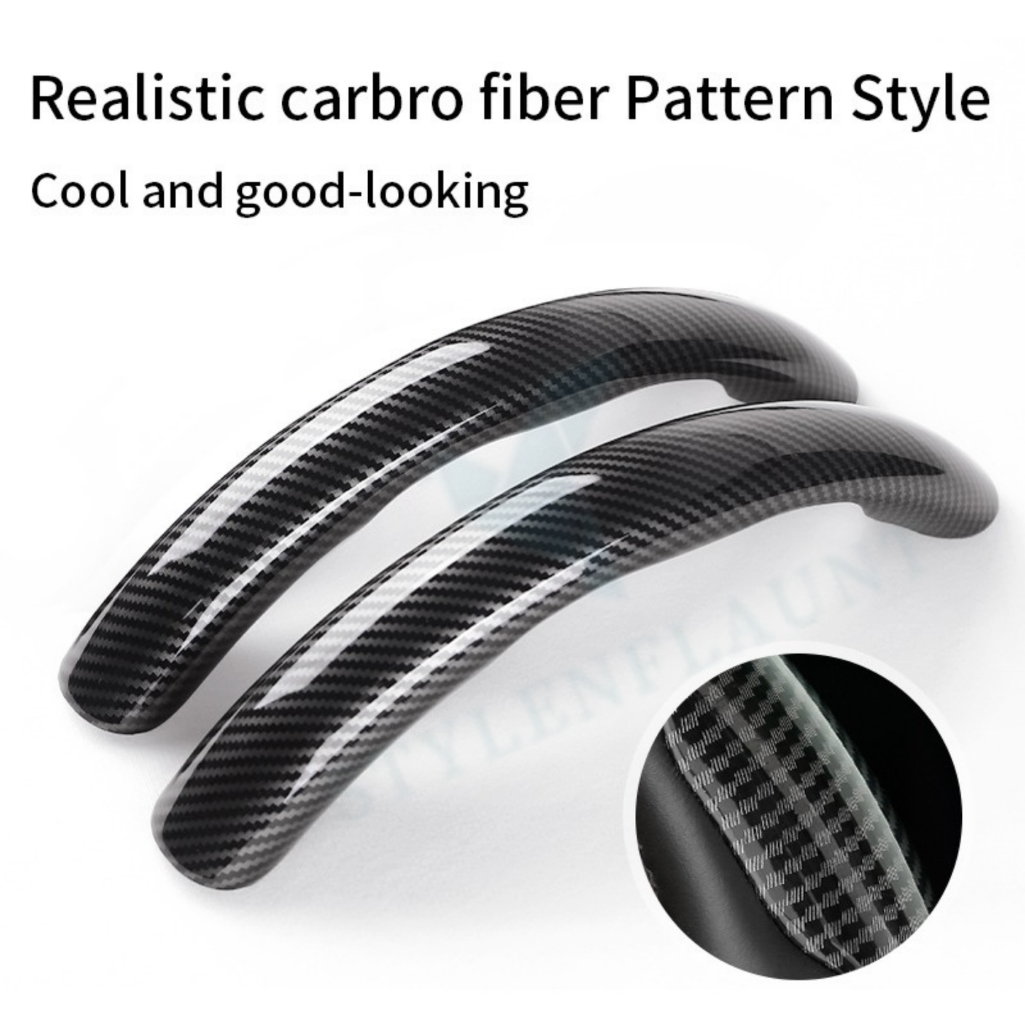 STYLENFLAUNT Universal ABS Carbon Fiber Texture Steering Wheel Grip Cover for All Car Models Safe Non-Slip Car Interior Accessory long lasting print Comfortable Grip Steering Wheel Protector