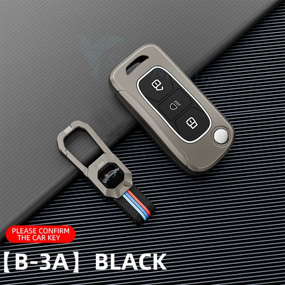 Tata Flipkey Punch | Nexon | Tiago Premium Metal Smart Car Key Cover Key Case With Key Chain( 3 Button)