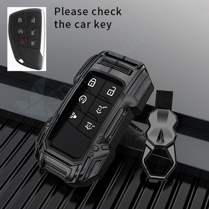 GMC Hummer EV | Yukon Denali 2025 Luxury Premium Beast Metal Smart Car Design Key Cover Key Case With Key Chain (6 buttons)